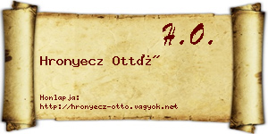Hronyecz Ottó névjegykártya