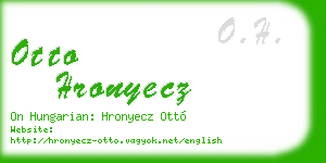 otto hronyecz business card